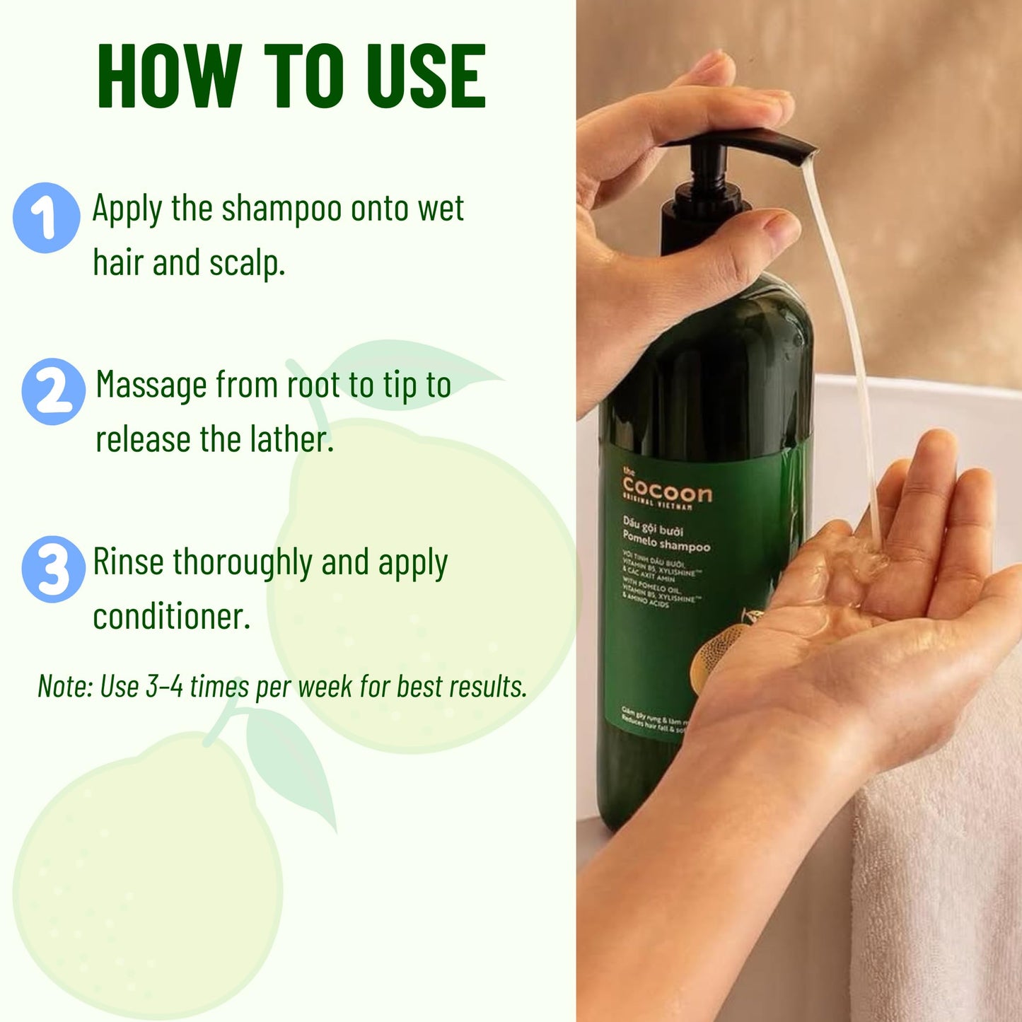 Cocoon Pomelo Botanical Shampoo 310ml / 10.48 fl oz – Luxury Sulfate Free Shampoo with Vietnamese Pomelo Peel Oil & Vitamin B5, Hydrating Strengthening Shampoo for Soft, Full-Looking Hair