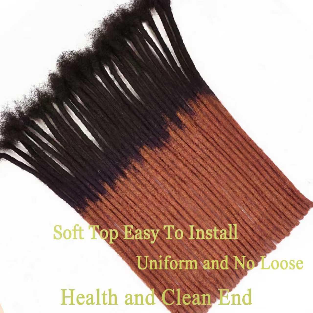 8 Inch Loc Extension Human Hair 30 Strands 0.4cm Thickness 100% Human Hair Full Handmade Permanent Dreadlock Extension Human Hair For Women/Men Can Be Dyed Bleached Curled (#BUG)