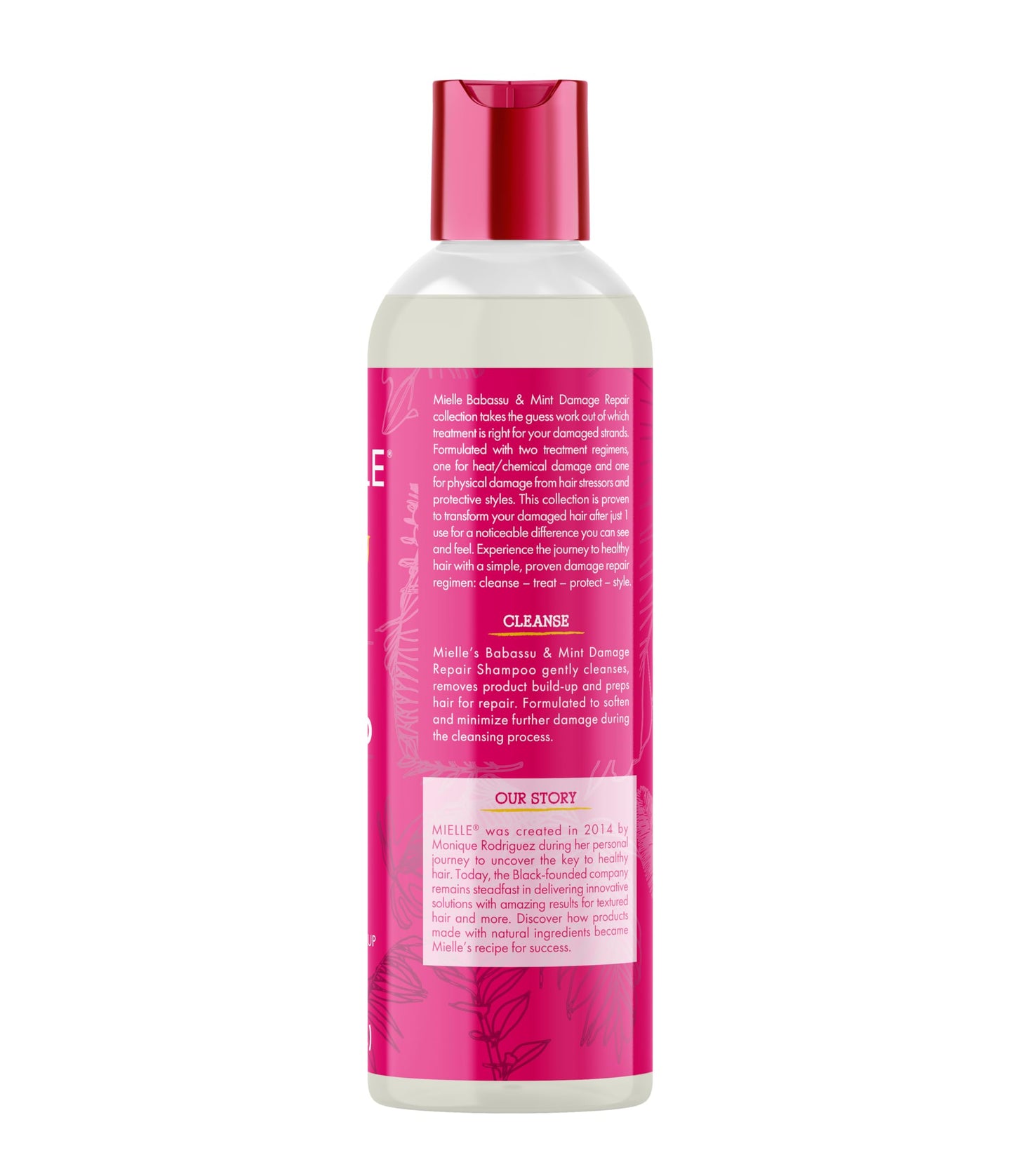 Mielle Organics Babassu & Mint Damage Repair Hair Shampoo - Hydrating Shampoo & Scalp Build-Up Remover - Gently Cleanses & Preps for Repair (8 fl oz)