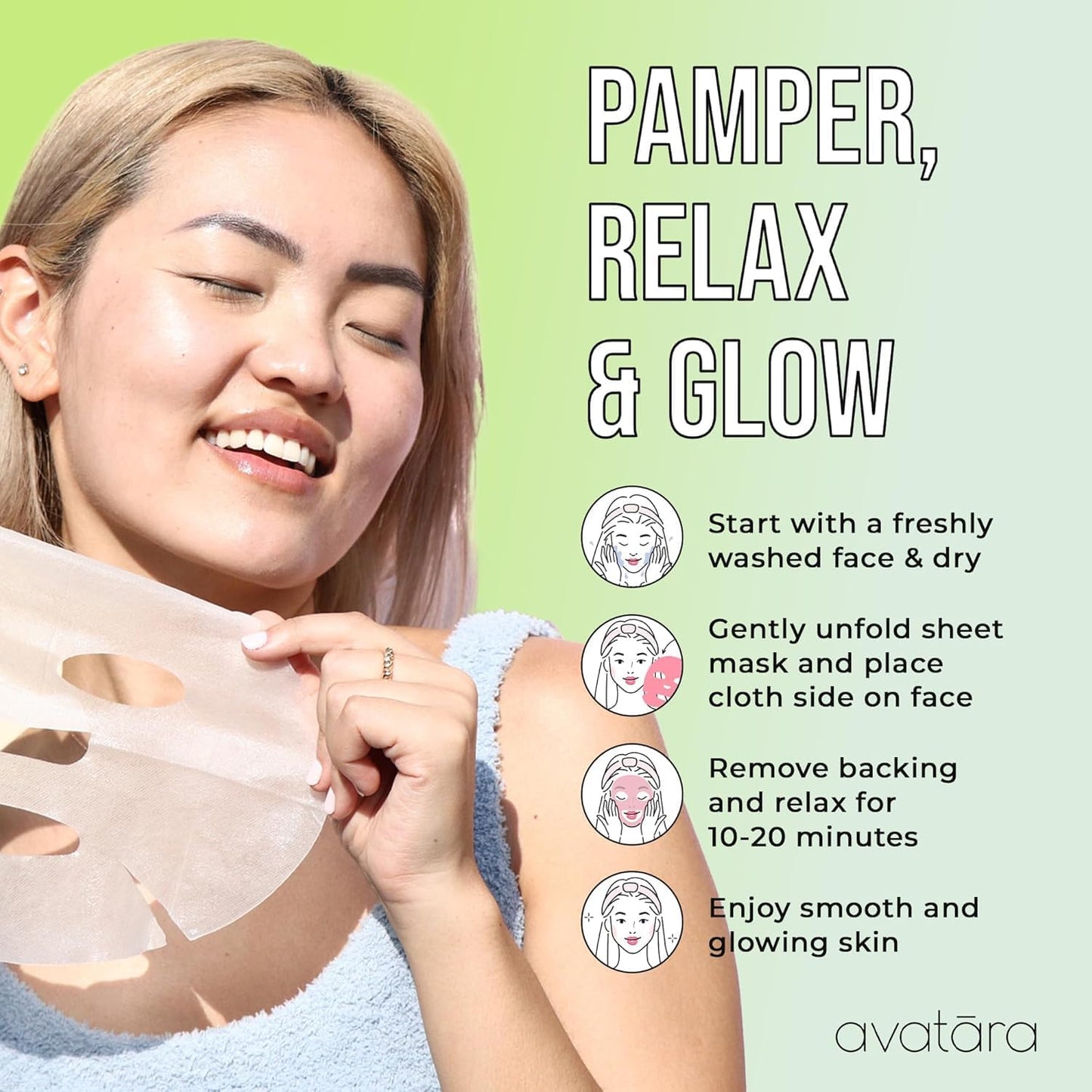 Chill Out Face Masks - Hydrating Aloe Vera for Soothing Skin | 15 Sheets, Unisex