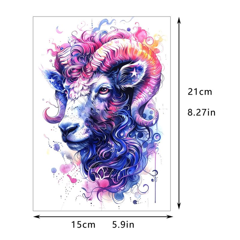 Temporary Tattoos for Adults - 18-Pack Realistic Animal Designs | Long-Lasting 3D Wolf, Lion, Tiger