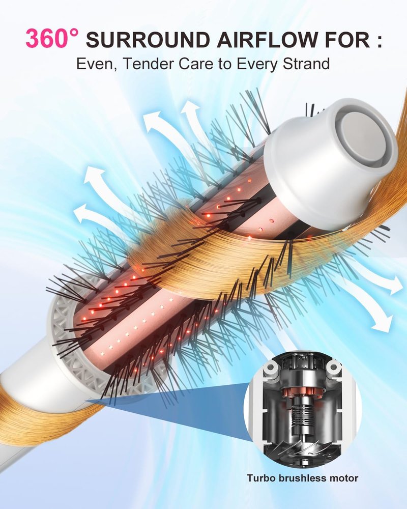K&K Infrared Thermal Brush - 1.5 Inch Ceramic Tourmaline Heated Round Brush for Effortless Blowout Styles