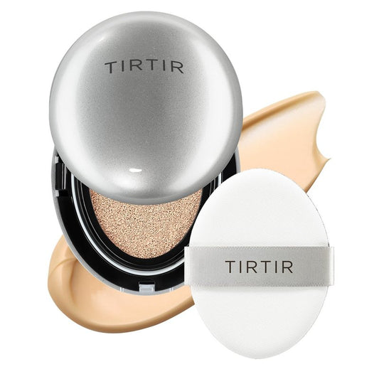 TIRTIR Aura Silver Cushion Foundation - Natural Coverage, Moisturizing, Lightweight | #23N Sand, Full Size 0.63 Fl Oz
