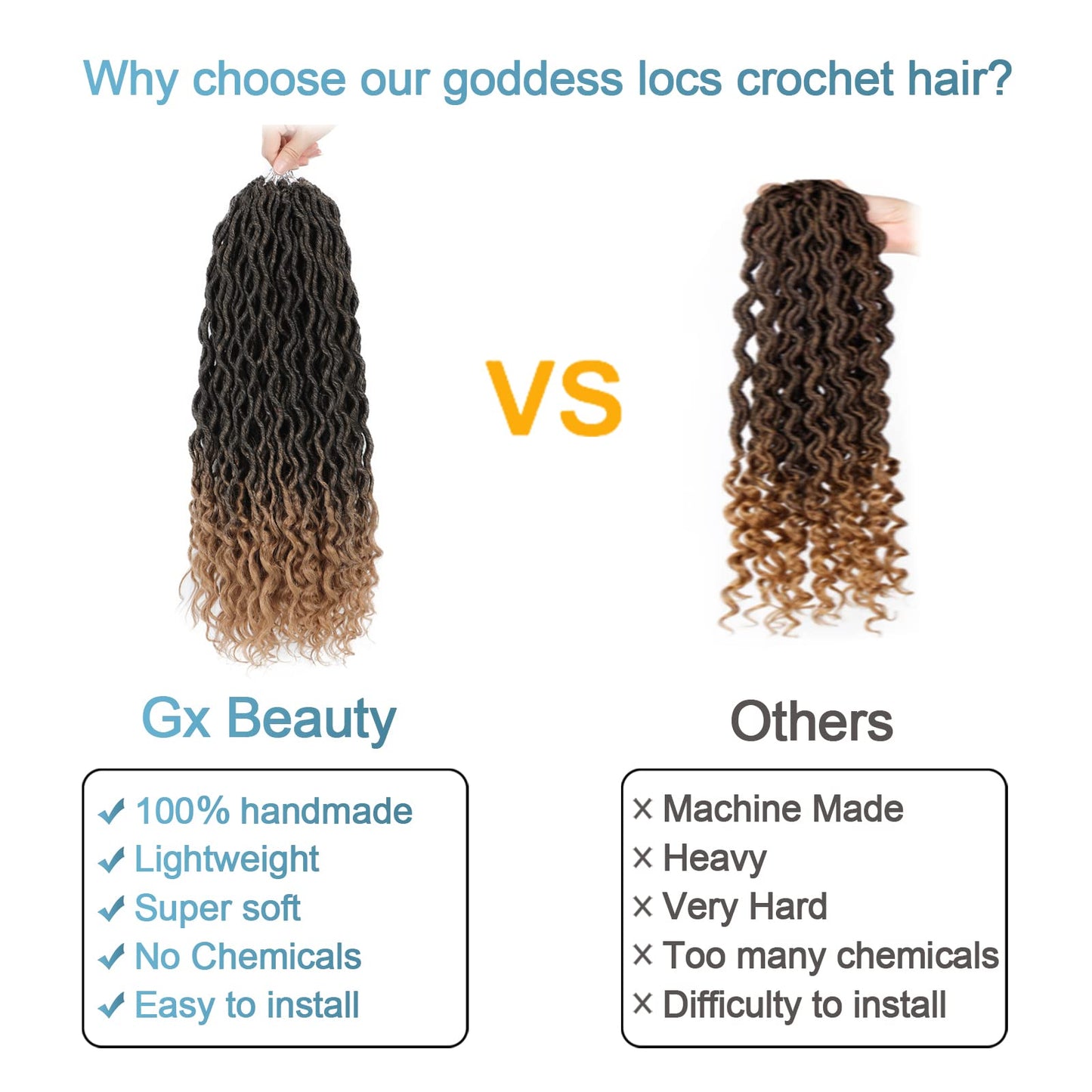 Goddess Locs Crochet Hair - 8 Packs 20 Inch Curly Faux Locs for Black Women, Crochet Pre-Looped Curly Hair Soft Faux Locs Synthetic Braiding Hair Extensions (20 Inch, 8 Packs, T27#)