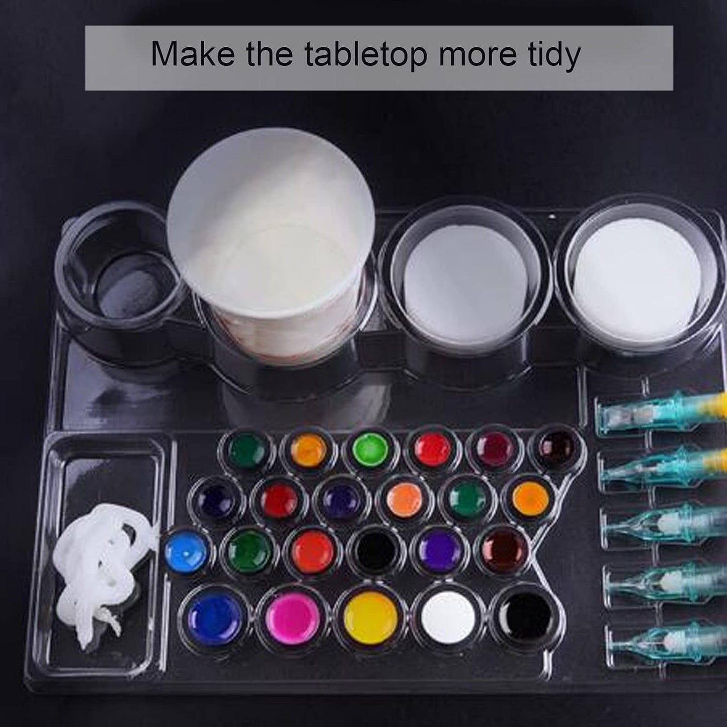 Disposable Ink Cup Holders - 24 Pack Drip Trays for Artists | Convenient & Resource-Saving