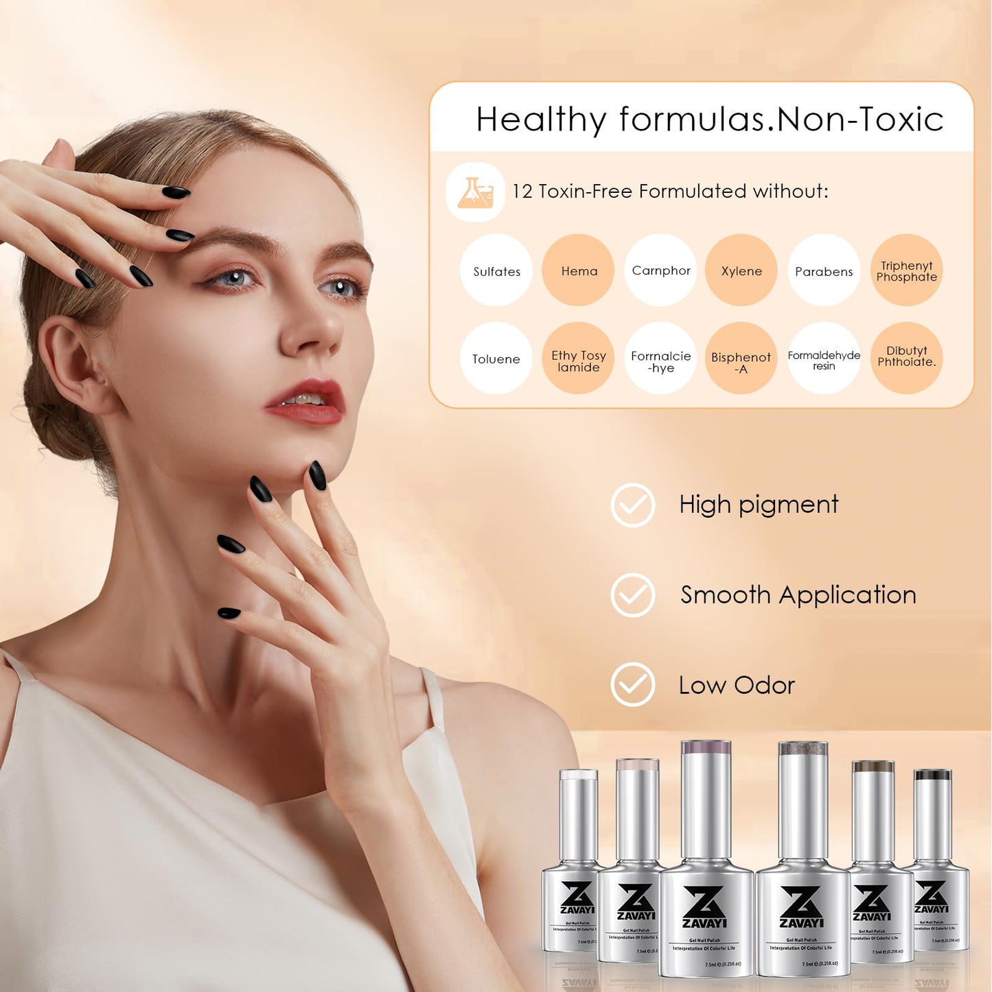ZAVAYI 6 Colors Fashion-Forward Gel Polish Kit｜Soft Earth Tones for Stylish Women, Non-Toxic & Long Lasting, Salon-Quality Nails at Home (Urban Earth Hues, 0.25fl.oz)