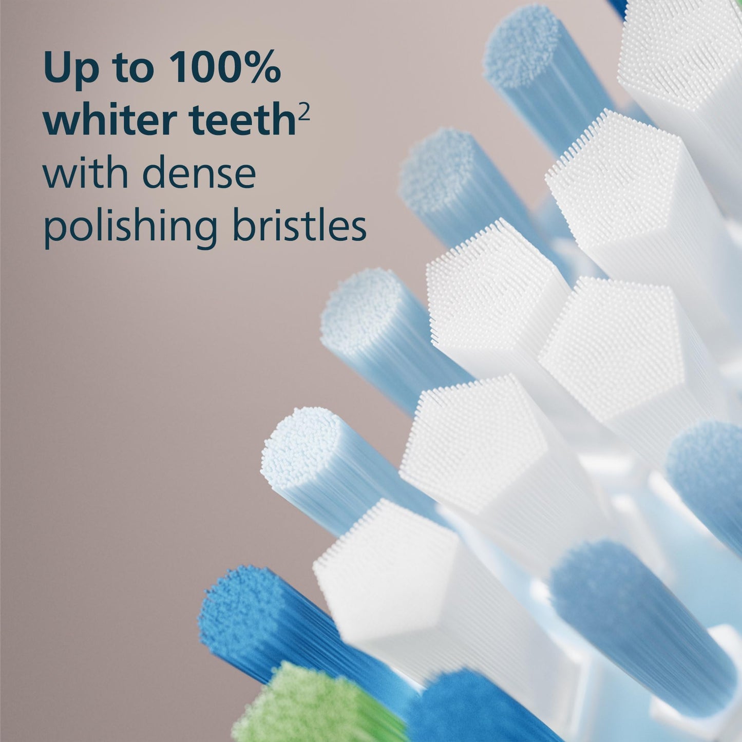 Philips Sonicare C3 Two-in-One - Genuine Replacement Electric Toothbrush Heads, White, 4 Pack One Year Supply, HX9044/65