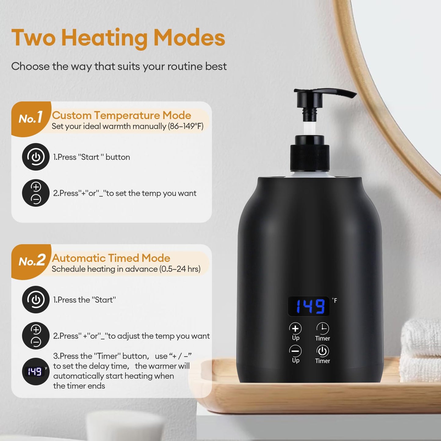 Massage Oil Warmer Heater with Dual 8.5oz Massage Oil Bottles & Funnel