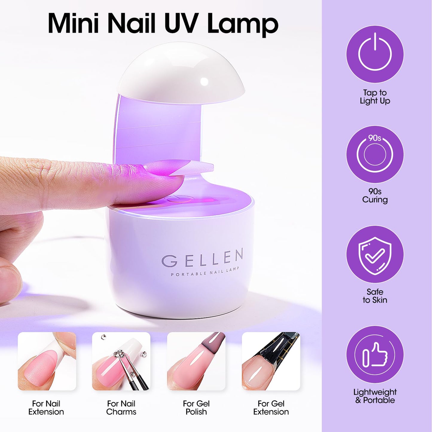 Gellen Pink Press on Nails Kit - Long Square French Tips Press on Nails 240pcs Soft Gel Nails, French Tip Nail Extension Kit