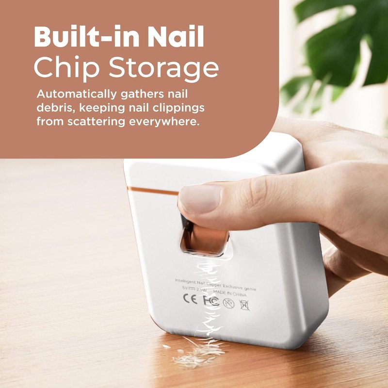 Automatic Electric Nail Clipper - Rechargeable Fingernail & Toenail Trimmer for All Ages | 3 Speed Levels, USB-C, LED Light