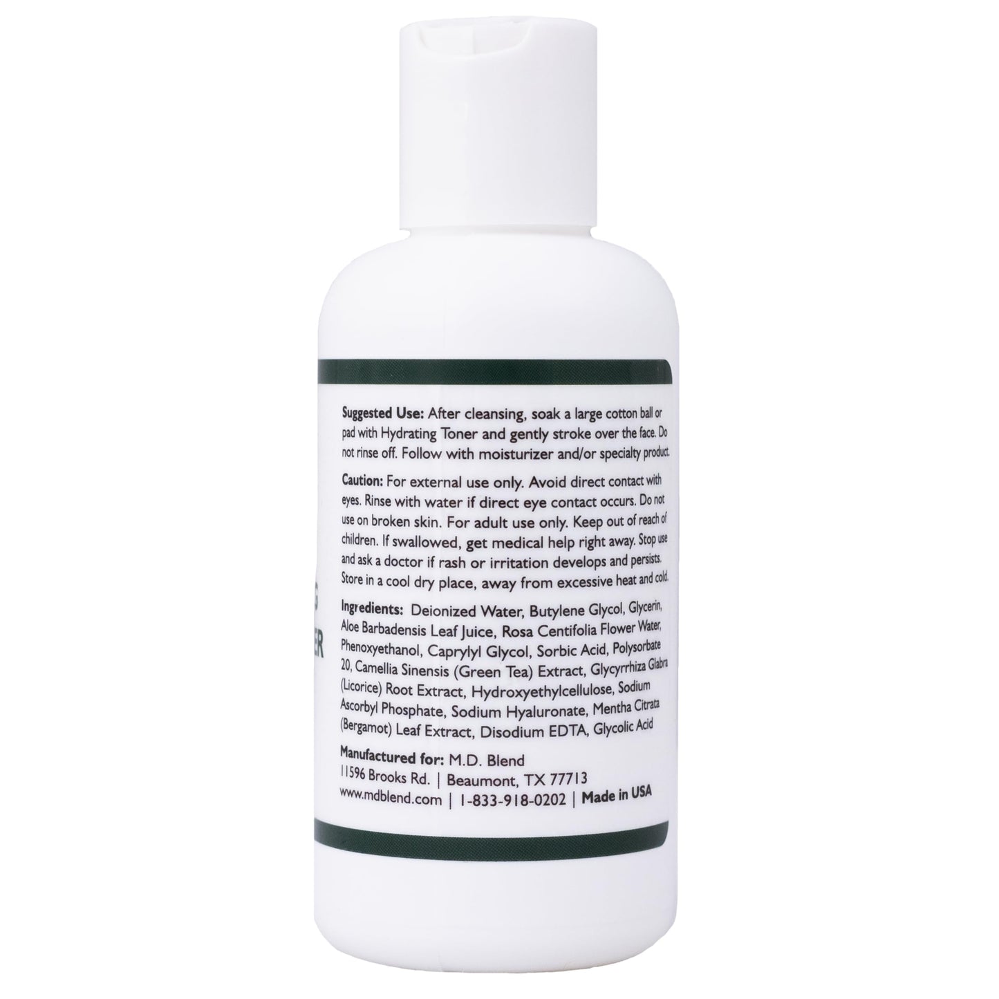 M.D. Blend Hydrating Facial Skin Care Toner Mist for Deep Rejuvenation and Refreshed Skin Beauty, Infused with Witch Hazel, Aloe Vera, Chamomile, and Green Tea Extracts, Additive-Free, 4 Oz