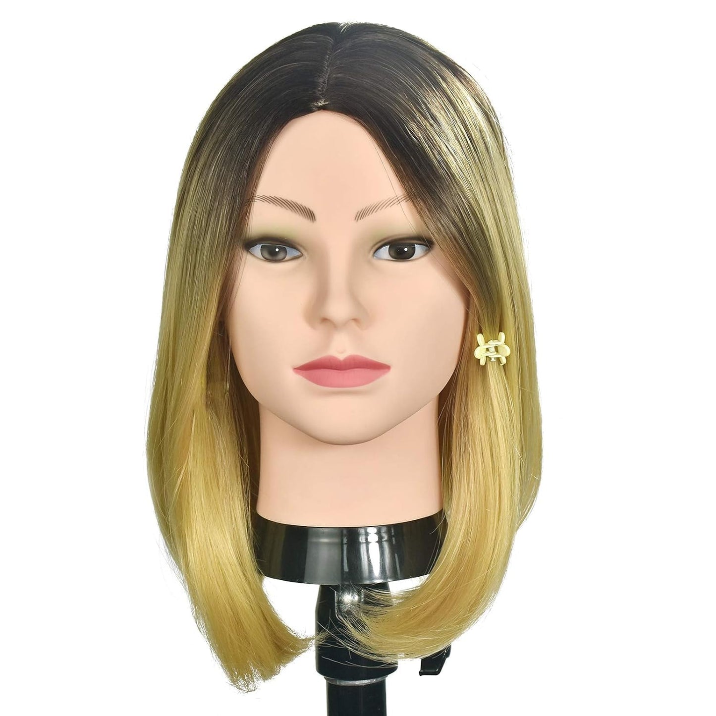 Professional Cosmetology Mannequin Head - Female Bald Wig Display, Hat & Glasses | Includes Clamp