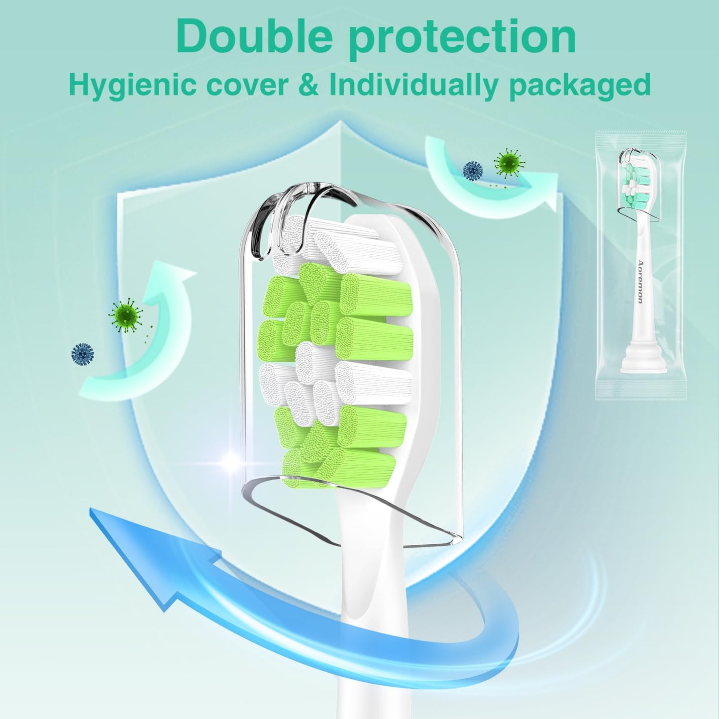 Aoremon Replacement Heads for Philips Sonicare C2 W, 8 Count White