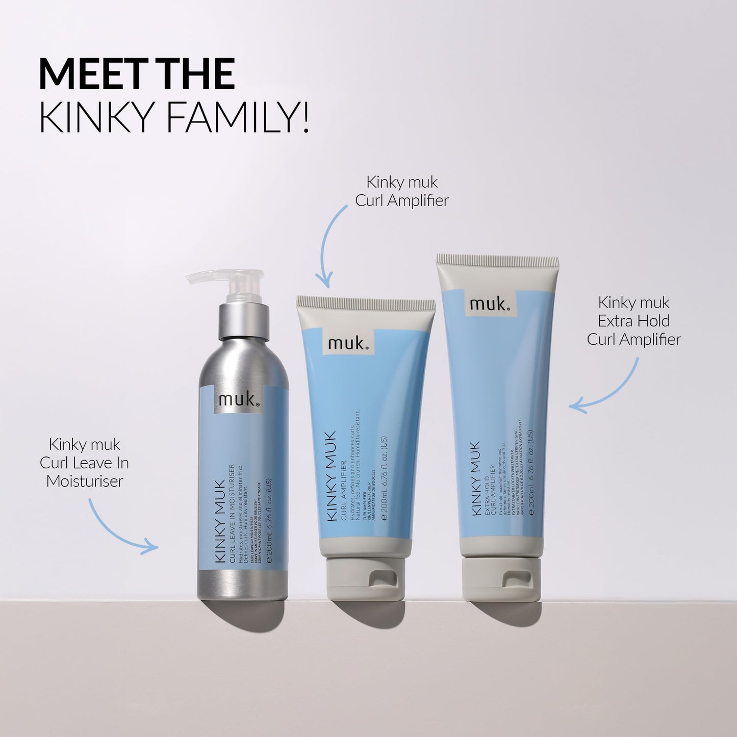 MUK. Kinky muk Curl Amplifier - Moisturising Curl Cream for Defined, Frizz Free Curly Hair. Humidity Resistant Styling Hold with Shine & Natural Movement. For Medium to Coarse Hair Textures, 200ml