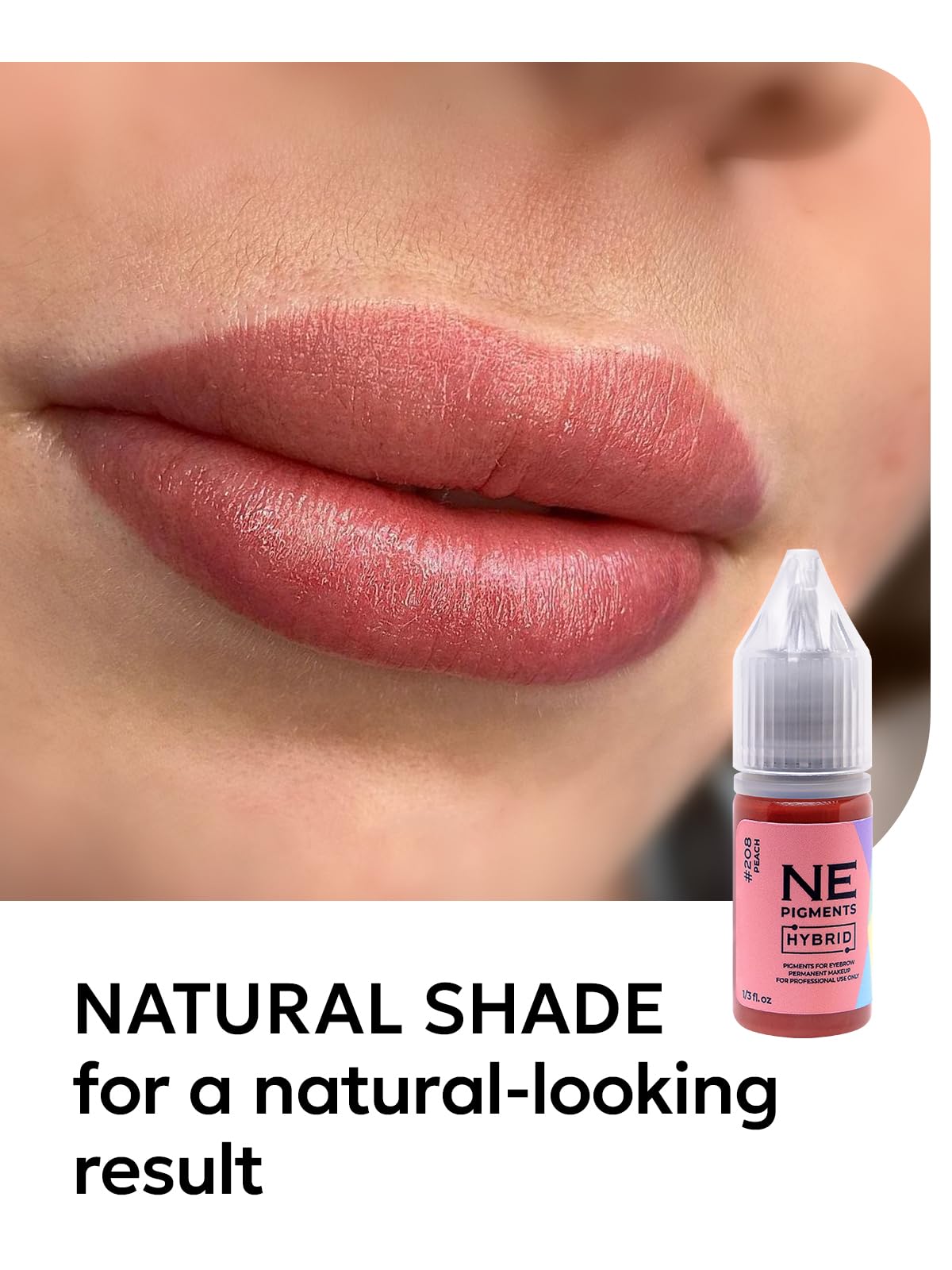NE PIGMENTS #208 Peach - By Elena Nechaeva - Lip Pigment - Permanent Makeup - Professional Tattoo Ink