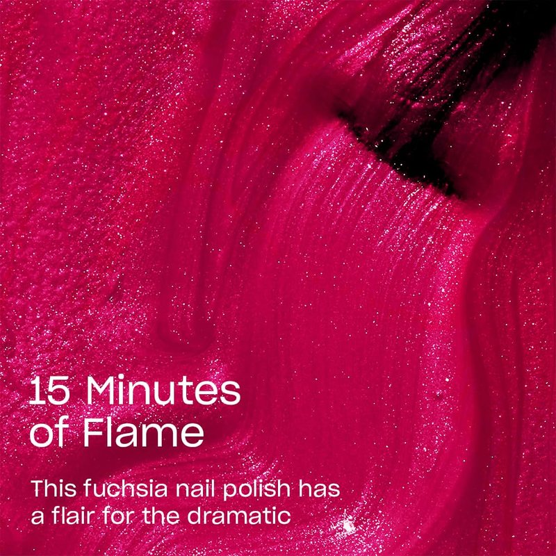 OPI Nail Lacquer 15 Minutes of Flame | Opaque Bright Pink Shimmer Chip Resistant Nail Polish | Hollywood Collection