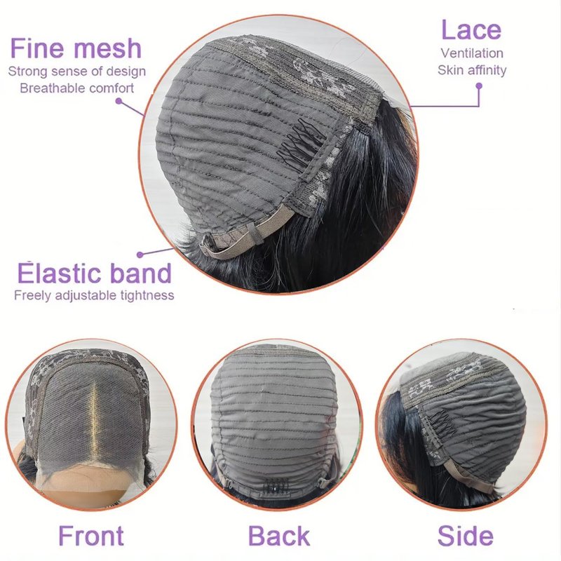 SisBroSis 4x4 Pixie Cut Lace Frontal Human Hair Wigs for Women 4x4 Middle Part Lace Closure Wig Short Layered Pixie Cut Straight Lace Front Wigs Brazilian Virgin Human Hair Wig Natural 1b Color (1B)