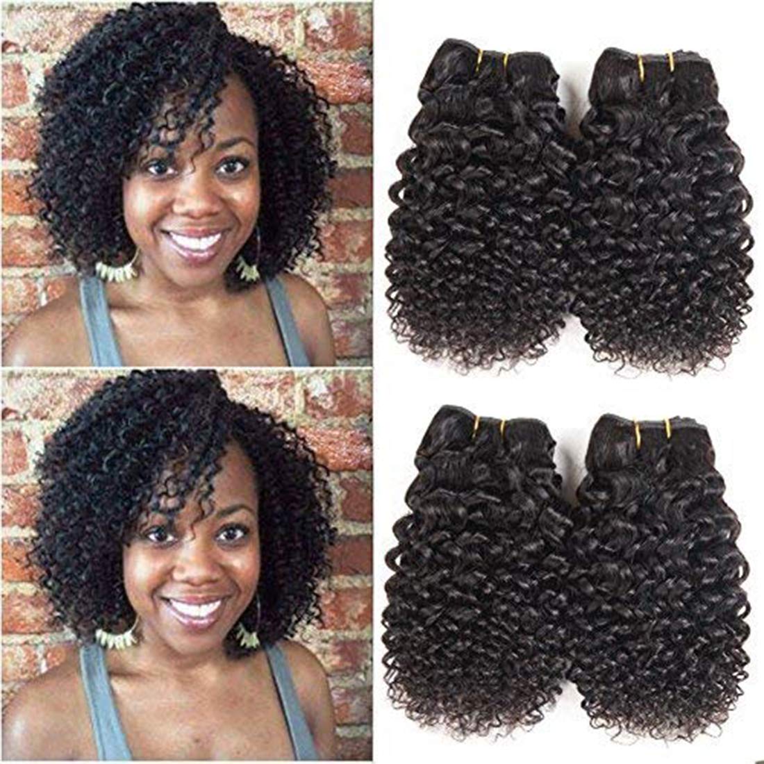 Brazilian Curly Bundles - Kinky Curly Virgin Human Hair | 50g/Bundle for Quick Weave