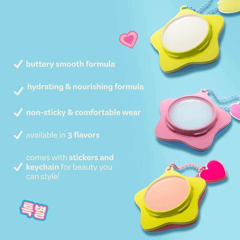The Crème Shop Plush Pout Lip Butter Lip Balm Key Chain Charm | Korean Formula with Peptides and Squalane to Instantly Hydrate, Nourish, Moisturize, and Soften Dry Lips- Original