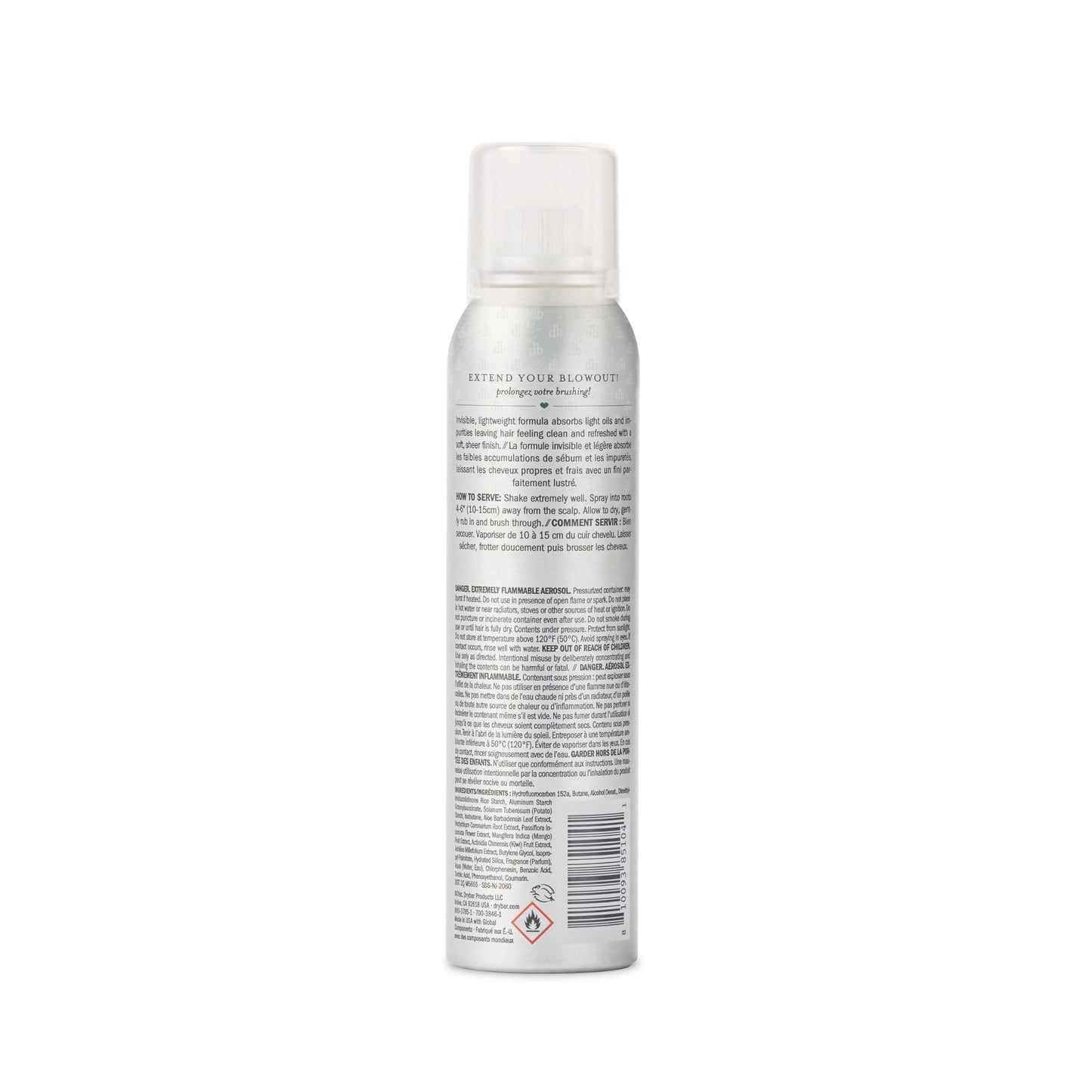 Drybar Detox Clear Invisible Dry Shampoo Spray, Absorbs Light Oils, Leaves Hair Feeling Clean & Refreshed with Soft Sheer Finish, For All Hair Types, Blanc Scent, 3.8 Oz