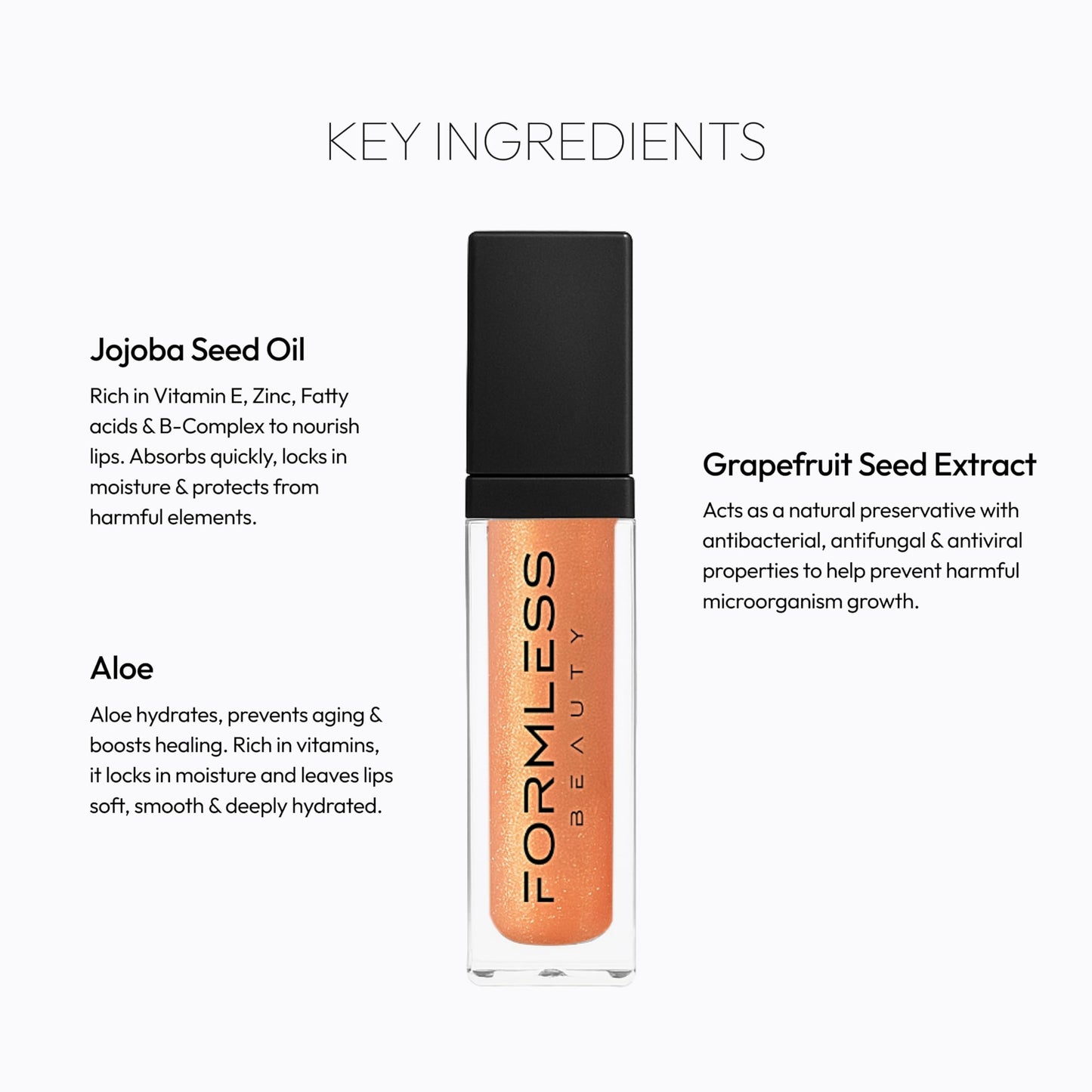 Formless Beauty by Jenny McCarthy – Majestic Peach Lip Gloss (Peach Gold Glitter) – Clean, Hydrating, Non-Toxic, Vegan Shine