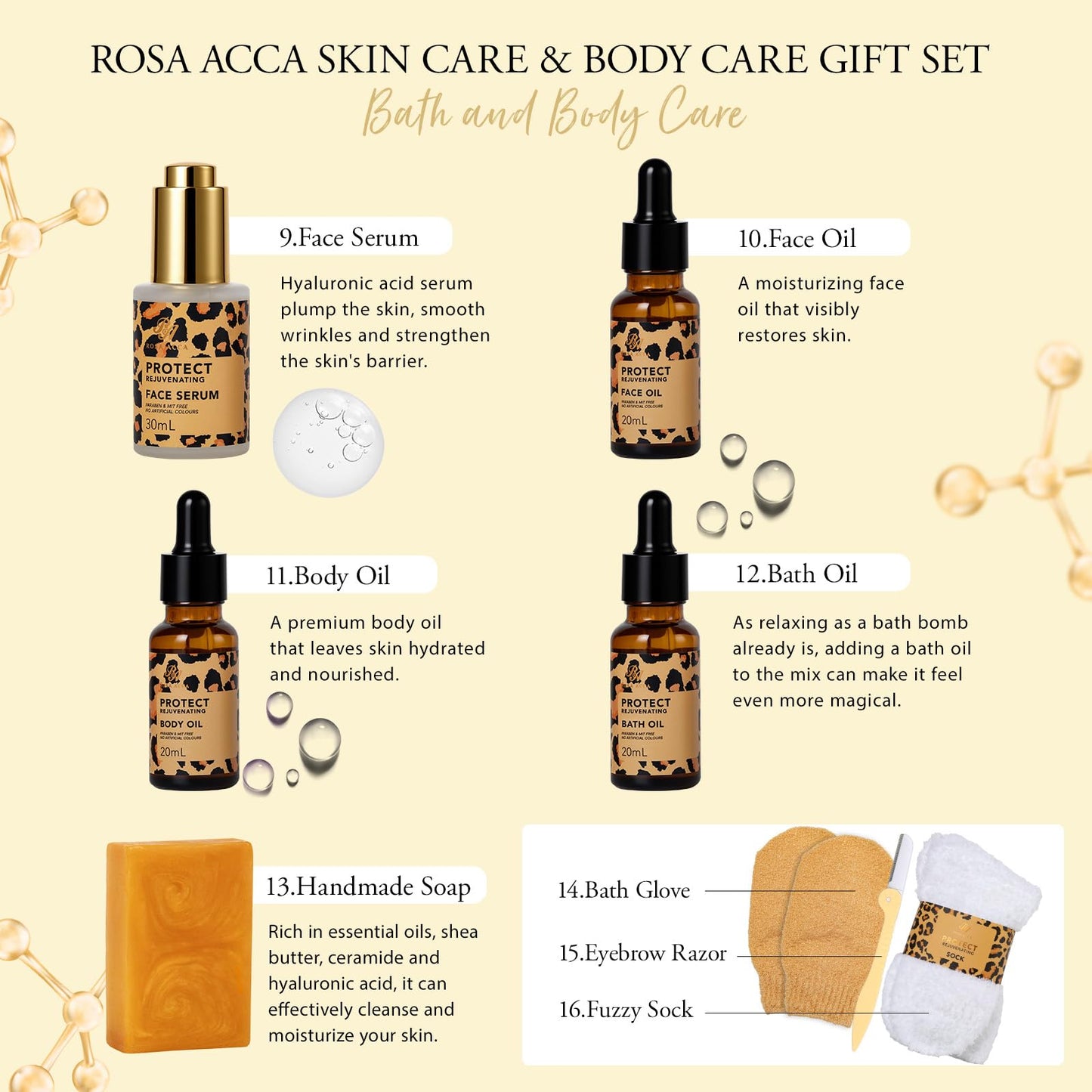 Gifts for Women, 32 Pcs Leopard Facial Skin Care Gift Set for Women, Home Spa & Self-Care Gift Kit, Bath and Body Gifts Basket Set, Face Sheet Mask, Wife, Birthday, Christmas, Valentines, Anniversary