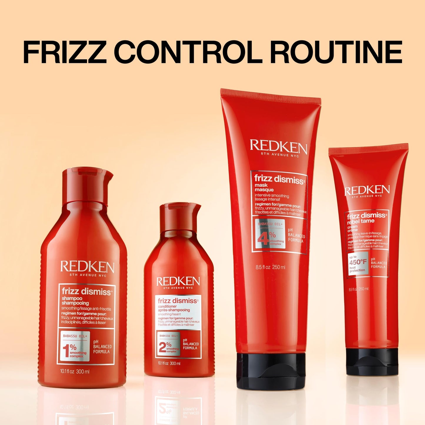 Redken Frizz Dismiss Shampoo & Conditioner Set For Frizzy Hair - Smooths Hair and Manages Frizz, Sulfate-Free