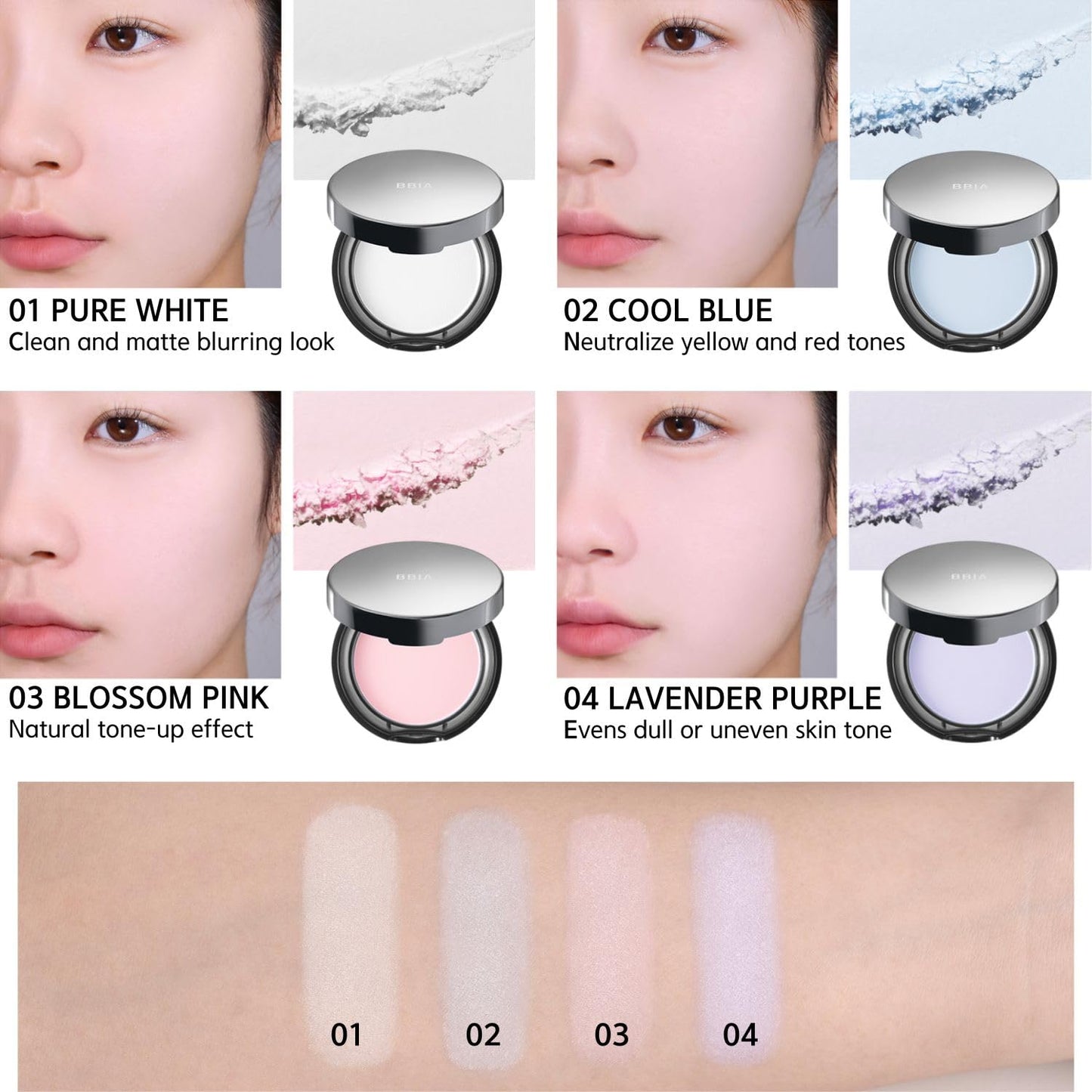 BBIA EAU Powder Pact - Pressed Powder Compact for Makeup Setting & Blurring | 03 Blossom Pink, 1 Pack