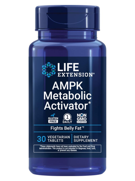 Life Extension AMPK Metabolic Activator*, Hesperidin, G. pentaphyllum, Fight unwanted Belly Fat, Target Overall Fat, Gluten-Free, Vegetarian, 1-Daily, Non-GMO, 30 Tablets