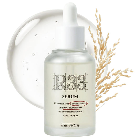 NATURECLASS R33 Serum Niacinamide Hyaluronic Acid, Korean Skincare Glass Skin, Brightening Hydrating Face Serum, Dark Spot Correcting Pore Minimizer Facial Serum, K Beauty Fragrance Free, 1.69 fl oz