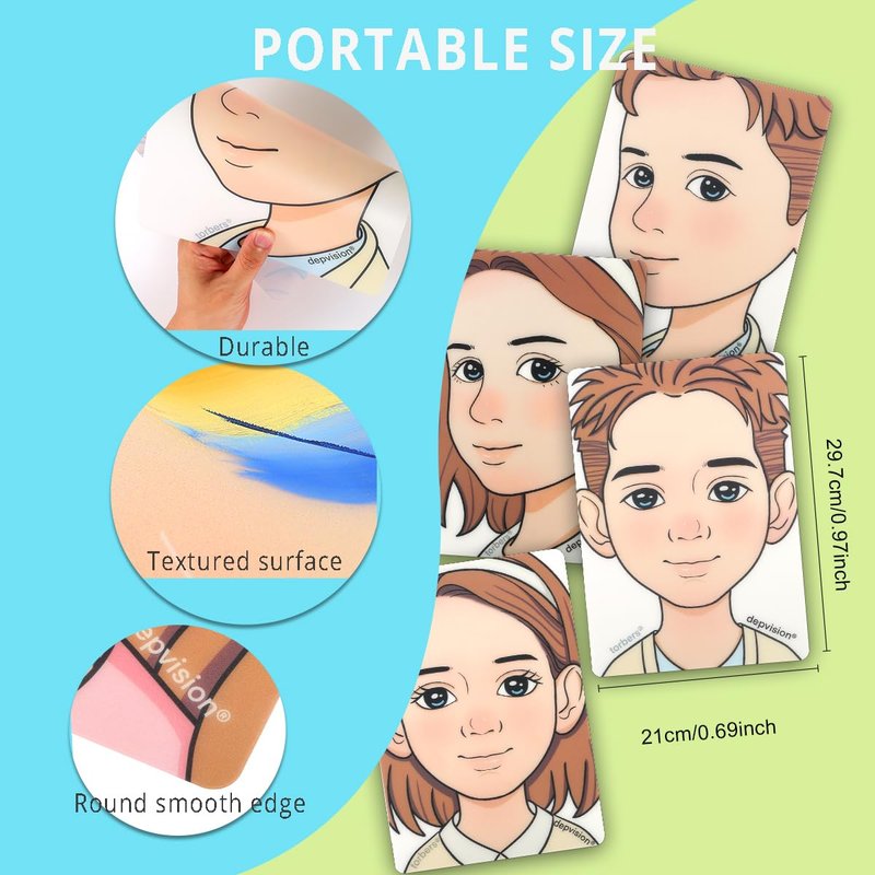 Reusable Face Paint Practice Board - 4 Colorful Templates for Kids | A4 Size Makeup Exercise