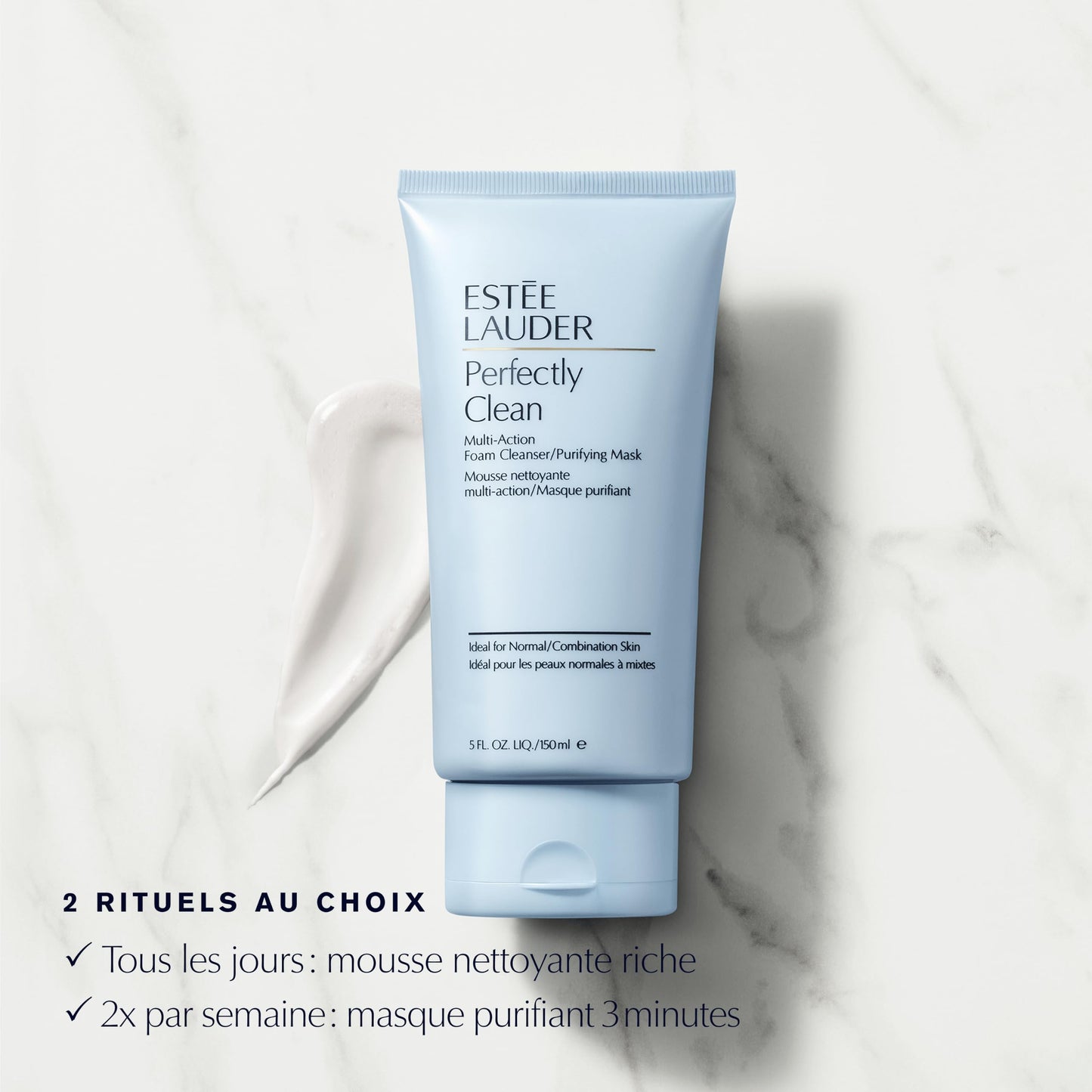 Estée Lauder Perfectly Clean Multi-Action Foaming Face Wash Cleanser/Purifying Face Mask | Daily Facial Cleanser, 5.0 Fl Oz