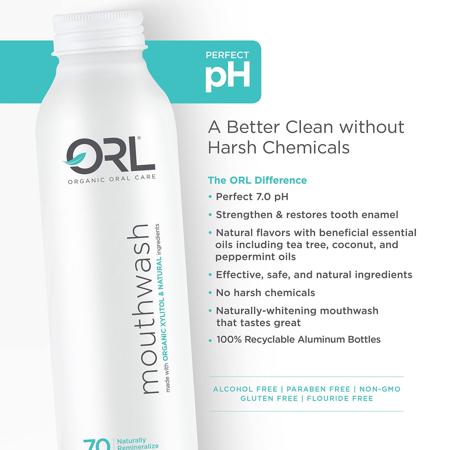 Natural & Organic Alcohol-Free Mouthwash Uniquely Formulated to Clean Your Mouth, Whiten Your Teeth, Strengthen Tooth Enamel with 7.0 pH Balance. Eco-Friendly Aluminum Bottle. Cinnamint. 16.9 oz.