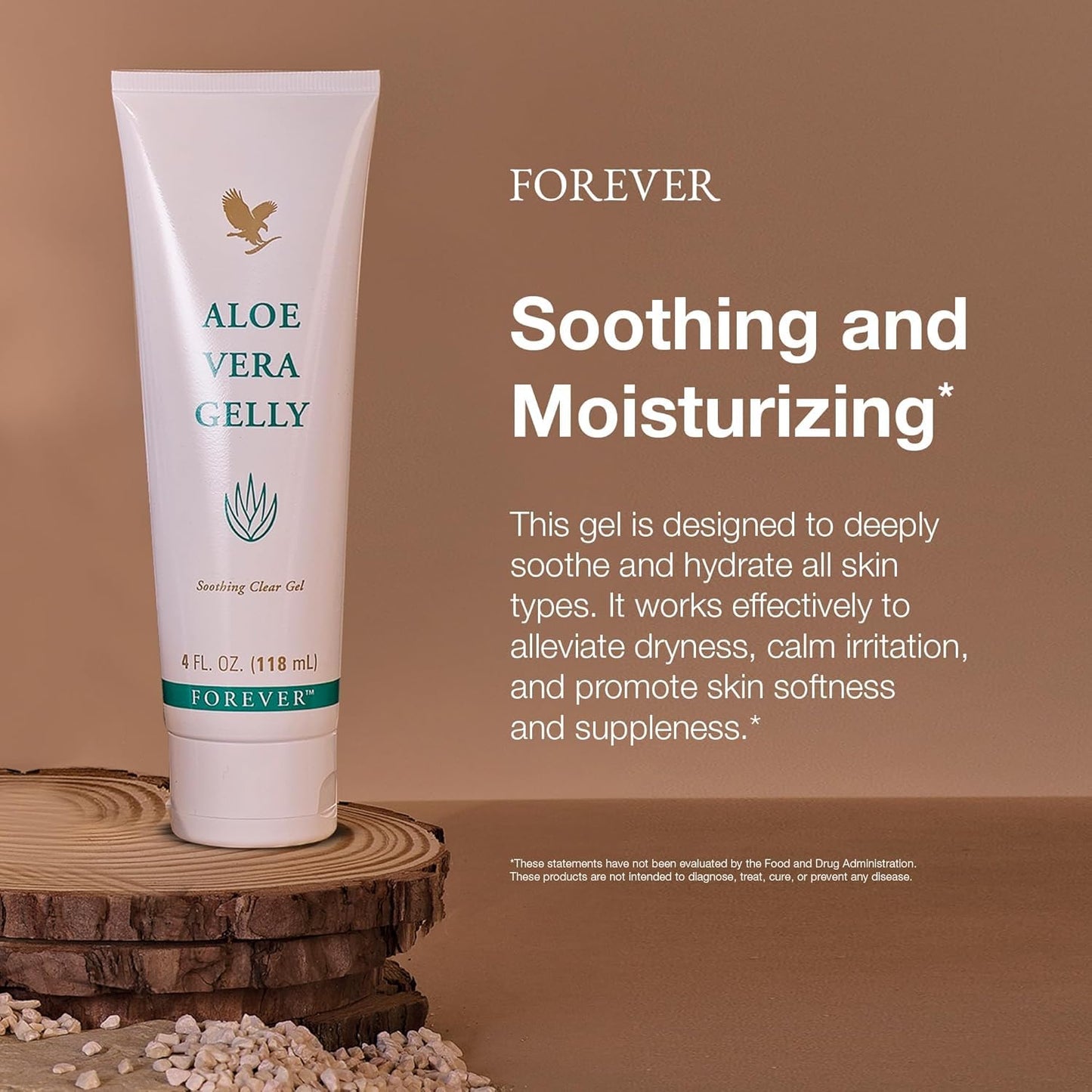 Forever Living - Aloe Vera Gelly - Pure Aloe Gel for Soothing and Moisturizing Skin, Non-Staining and Fast-Absorbing, Vegan and Gluten-Free, 4 fl oz (Pack of 2)