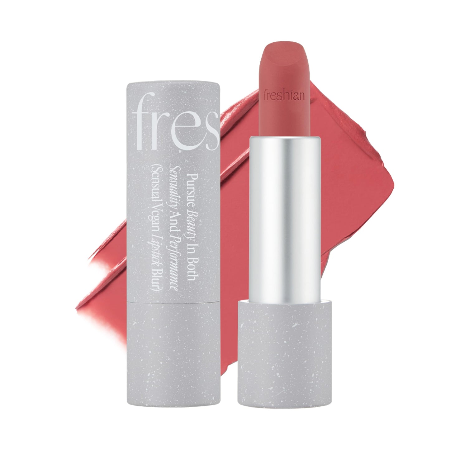 FRESHIAN Sensual Vegan Lipstick Blur (08 Sensitive, 0.12oz) - Long-Lasting Formula, Lightweight Matte Lipstick, Korean Makeup. Shea Cocoa Butter, Vegan.