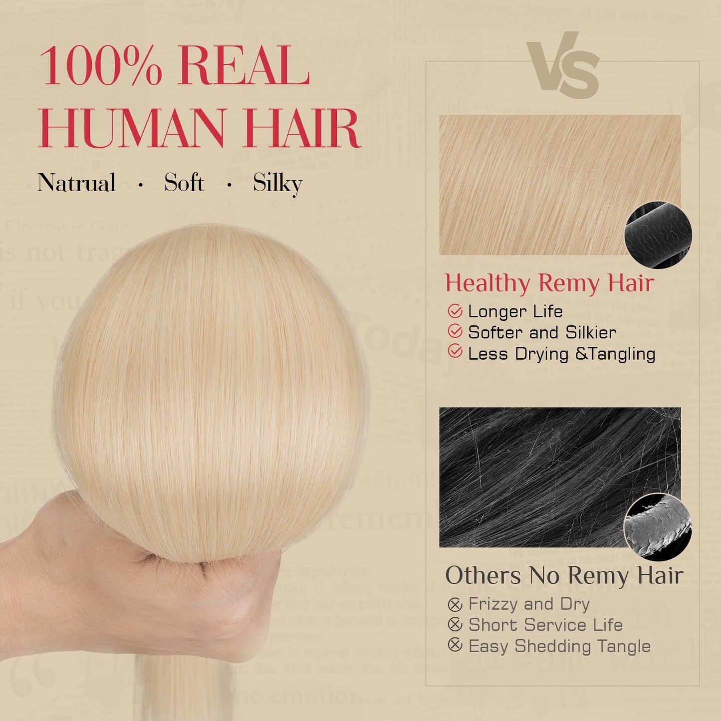 Rich Choices Real Human Hair Clip In Extensions-6 Pcs Single Clip Design-100% Remy Hairs Invisible Clip in Extensions for Thin Hair-Seamless Hairpieces for Women/Men-14 Inches #60 Platinum Blonde