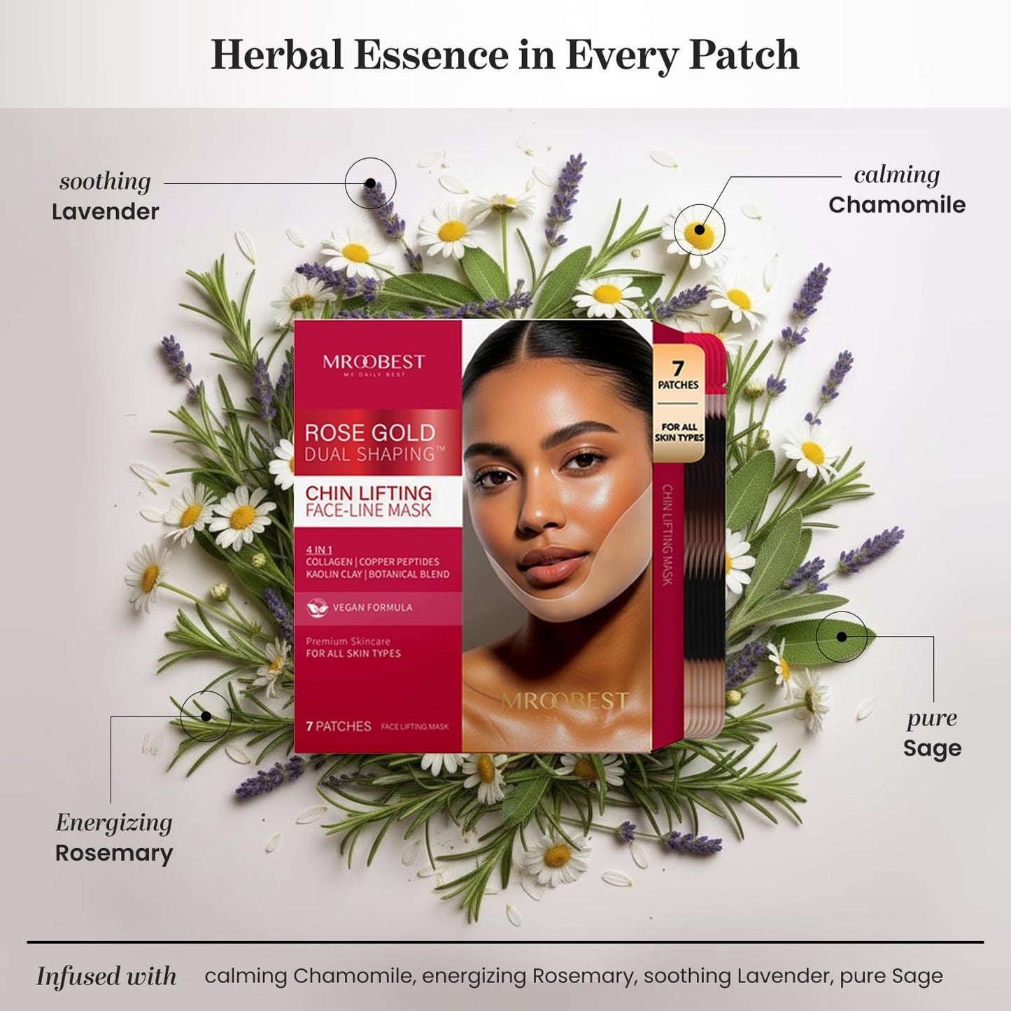 Mroobest ParaFaciem Reusable V Line Mask Facial Slimming Strap Chin Up Face Lifting Belt V Shaped Slimming Face Mask with Rose Gold