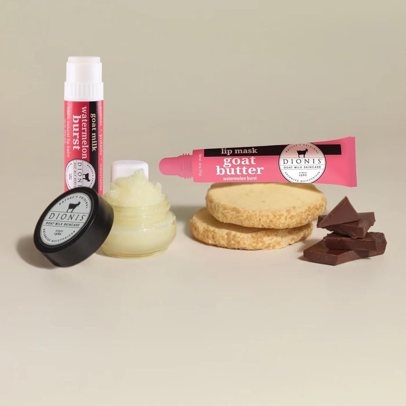 Goat Milk Watermelon Burst Lip Care Kit - Nourishing 3-Piece Set for Soft Lips | Hydrating Formula