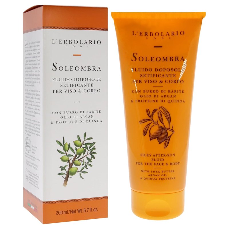 L'Erbolario Silky After-Sun Fluid | Hydrating Aloe Vera Lotion for Deep Moisture - 6.7 oz