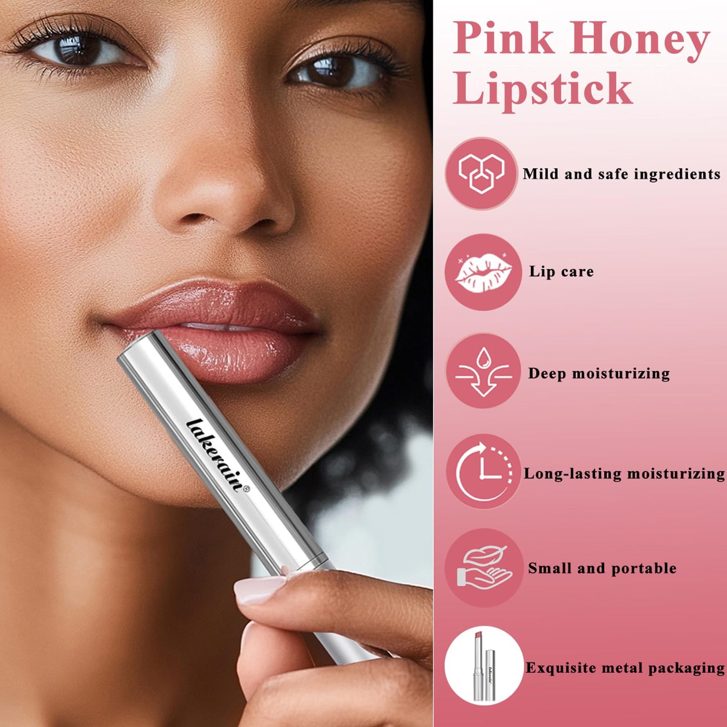 SHEEYOON Honey Lipstick Tinted Lip balm, Hydrating Nourishing Sheer Formula Lipstick, Natural Glossy Finish (2 PCS PINK)