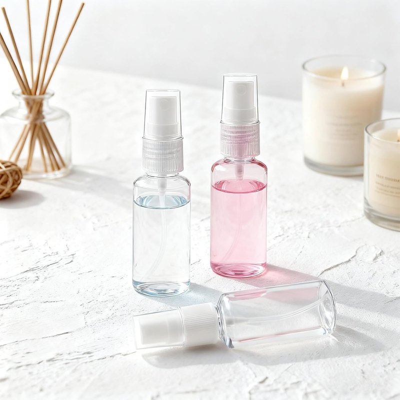 Mini Spray Bottles - 100 Pcs 1 oz Clear Fine Mist Plastic Bottles with Funnels | Ideal for Essential Oils & Travel Perfumes