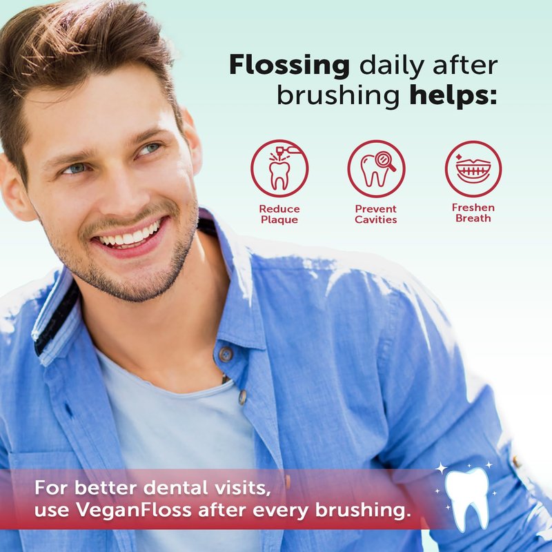 Eco-Dent VeganFloss Dental Floss, Waxed, Cinnamon - Floss with Vegan Plant-Based Wax, Recyclable Cardboard Packaging, 100 Yds (Pack of 2)