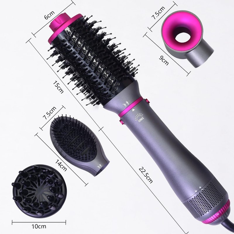 4-in-1 Blow Dryer Brush - Hot Air Styler with Negative Ion Technology for Smooth, Volumized Hair | Salon Quality Finish
