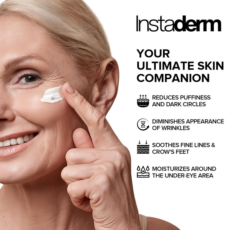 Instaderm Eye Repair Cream Reduces the Appearance of Dark Circles, Puffiness, Under Eye Bags, Fine Lines & Wrinkles, Anti-Aging Formula with Niacinamide Visibly Smooth, & Hydrate the Skin.