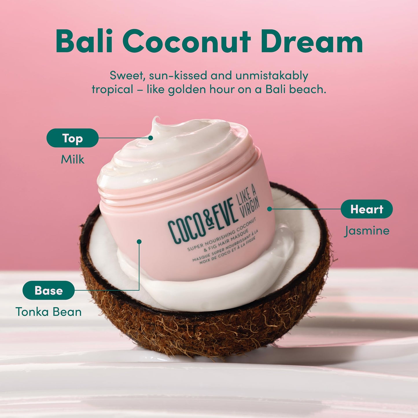Coco & Eve Like a Virgin Hair Masque - Coconut & Fig Hair Mask for Dry Damaged hair with Shea Butter & Argan Oil for Hair Repair & Hydration | Deep Conditioning Mask Hair Treatment (212 ml)