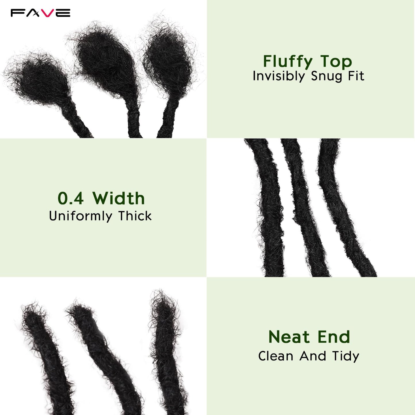 FAVE 6" Loc Extensions Human Hair Anti-Shedding & Natural Dreadlocks