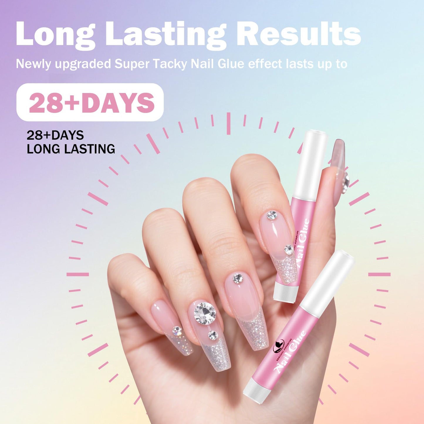 50Pcs Nail Glue for Acrylic Nails Press On Nails Professional Nail Tip Glue Long Lasting Nail Adhesive Glue Super Bond for False Nails Adhesive for Fake NailsTips 0.07oz