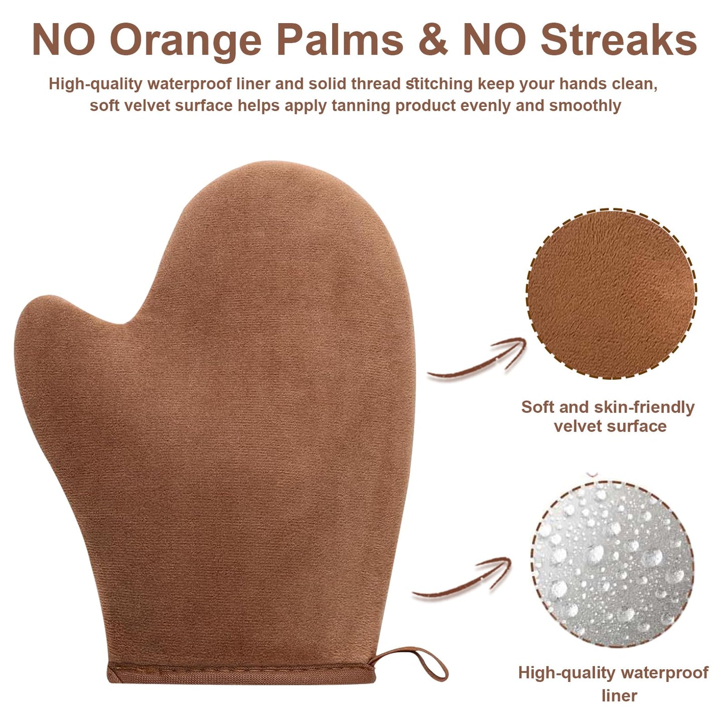 2 in 1 Streak-Free Tanning Mitt Set, Self Tanner Mitt, Tanning Brush