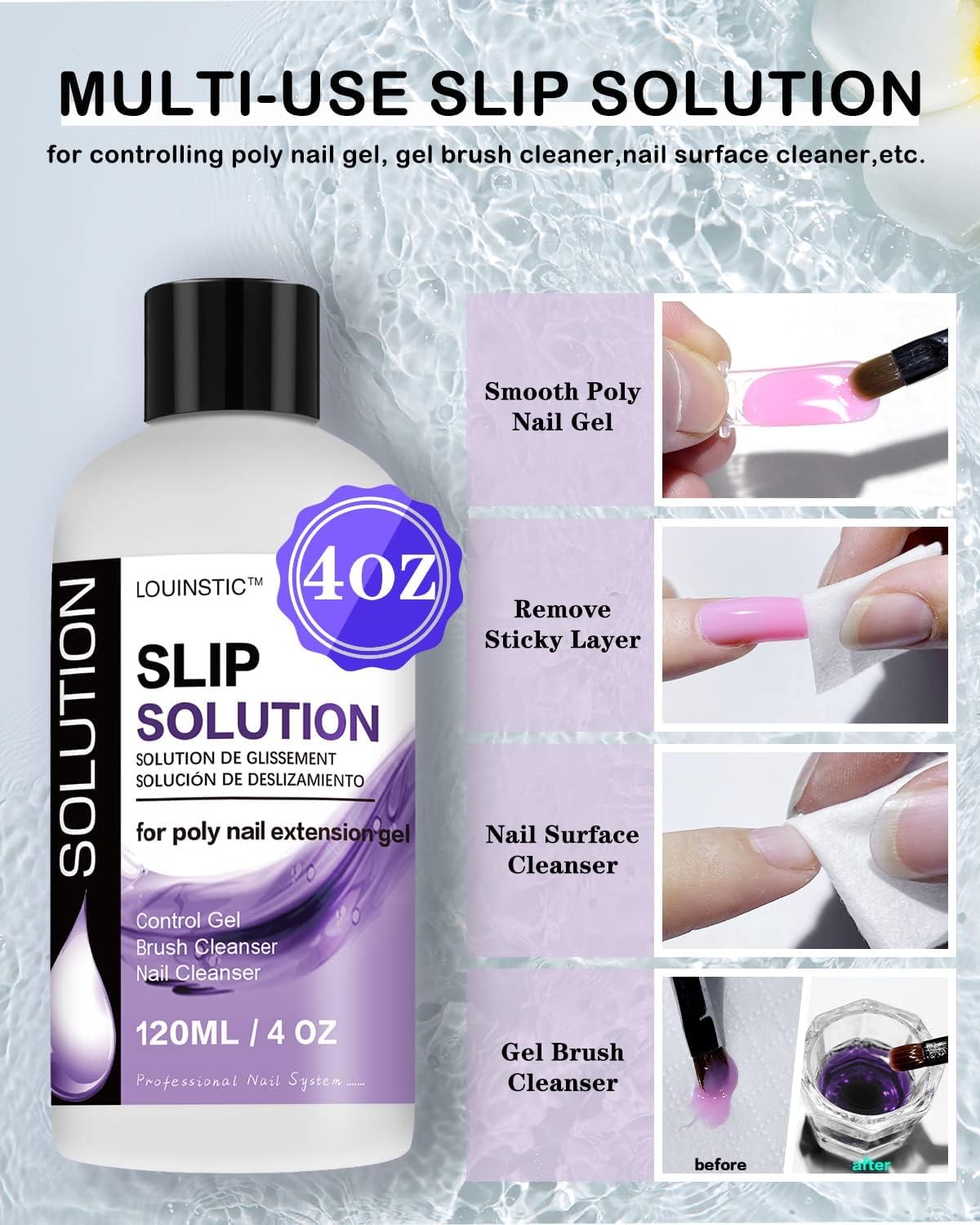 Gel Polish Remover & Cuticle Oil for Nails & Polygel Slip Solution & Colorful Nail Removal Tools