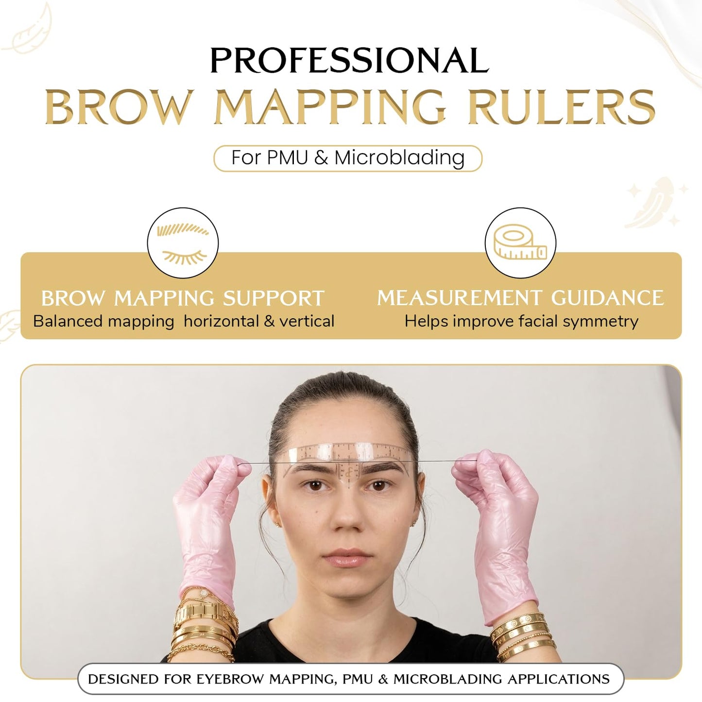 Daria Chuprys Original Golden Brows Eyebrow Measurement Ruler Roll of 50pcs